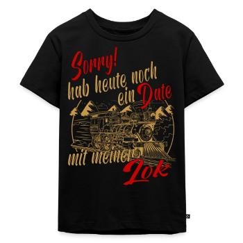 Modeleisenbahner Modeleisenbahn Modellzug Lok - Kinder Premium Bio T-Shirt - Schwarz - Vorne - Mikhail (115cm)