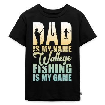 Zander Pike Fishing Anglers - Kids Premium Organic T-Shirt - black - Front - Mikhail (115cm)