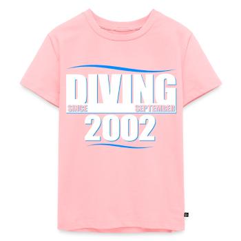 Anniversaire du plongeur - Plongée depuis septembre 2002 - T-shirt Premium bio Enfant - rose - Devant - AI Model Kid Female (0cm)