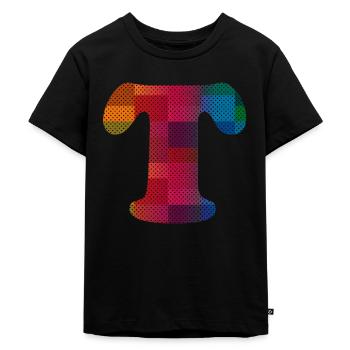 Lettre T - T-shirt Premium bio Enfant - noir - Devant - Mikhail (115cm)