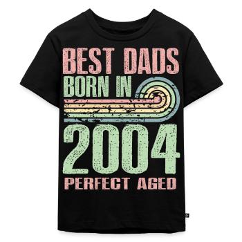 The best fathers were born in 2004, 19 years old, - Kids Premium Organic T-Shirt - black - Front - Mikhail (115cm)