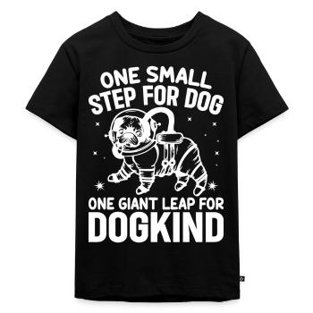 Ein riesiger Schritt für die Hundewelt Raumfahrt - Kinder Premium Bio T-Shirt - Schwarz - Vorne - Mikhail (115cm)
