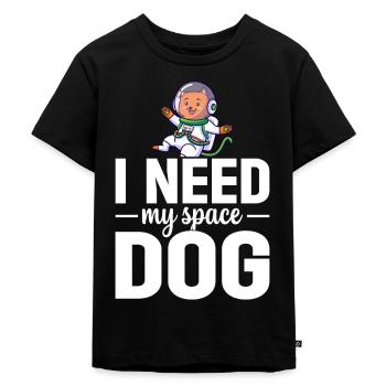 I need my space dog Space travel - Kids Premium Organic T-Shirt - black - Front - Mikhail (115cm)