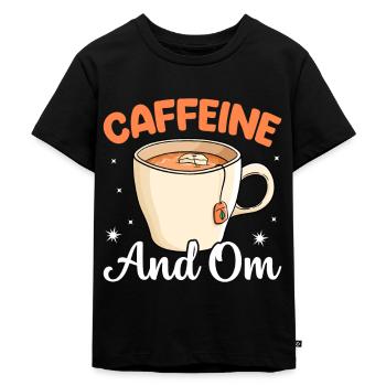 Coffee & Relaxation Caffeine Relax - Kids Premium Organic T-Shirt - black - Front - Mikhail (115cm)