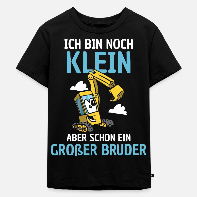 Ich Bin Noch Klein Aber Schon Ein Großer Bruder - Kinder Premium Bio T-Shirt - Schwarz