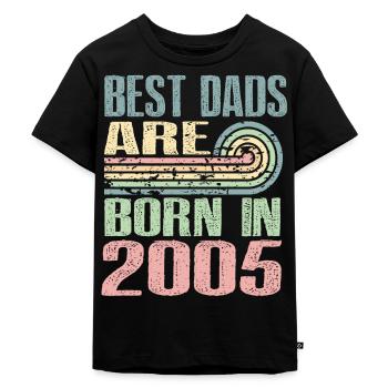 Les meilleurs pères sont nés en 2005, à l’âge de 18 ans, - T-shirt Premium bio Enfant - noir - Devant - Mikhail (115cm)