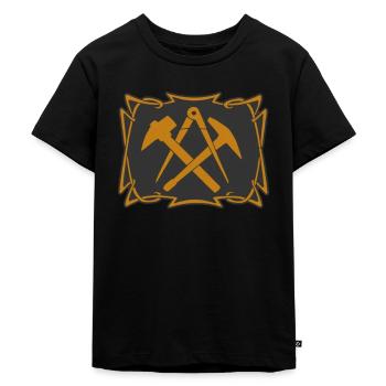 Roofing Craftsman's Mark Guild Signs - Kids Premium Organic T-Shirt - black - Front - Mikhail (115cm)