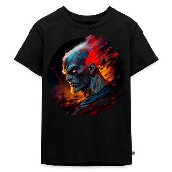 Fiery Demon Portrait - Kids Premium Organic T-Shirt - black - Front - Mikhail (115cm)