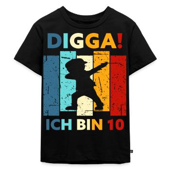 10 Geschenk 10. Geburtstag Geburtstagsgeschenk - Kinder Premium Bio T-Shirt - Schwarz - Vorne - Mikhail (115cm)