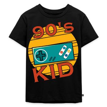 90s 90iger Gamer Kid Retro zocken Spruch - Kinder Premium Bio T-Shirt - Schwarz - Vorne - Mikhail (115cm)