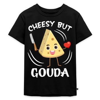 Gouda Cheesy Cheese Obsession Cheese Addiction Käelaib - T-shirt Premium bio Enfant - noir - Devant - Mikhail (115cm)