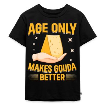 Gouda fromage obsession fromage addiction vieux Gouda - T-shirt Premium bio Enfant - noir - Devant - Mikhail (115cm)
