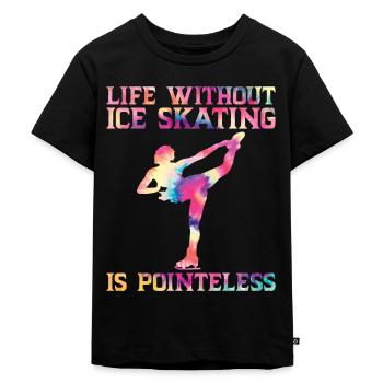 Eis Skating -Skater Eisschild Skate Girl - Kinder Premium Bio T-Shirt - Schwarz - Vorne - Mikhail (115cm)