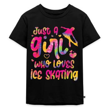 Eis Skating -Skater Eisschild Skate Girl - Kinder Premium Bio T-Shirt - Schwarz - Vorne - Mikhail (115cm)