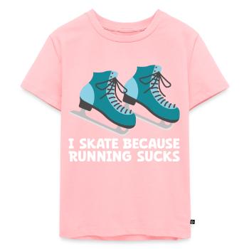 Eis Skating -Skater Eisschild Skate Girl - Kinder Premium Bio T-Shirt - Rosa - Vorne - AI Model Kid Female (0cm)