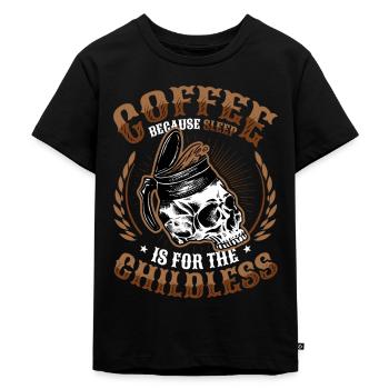 Café parce que le sommeil est fatigué pour les personnes sans enfants - T-shirt Premium bio Enfant - noir - Devant - Mikhail (115cm)