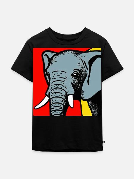 Elephant in Pop Art - Kids Premium Organic T-Shirt - black