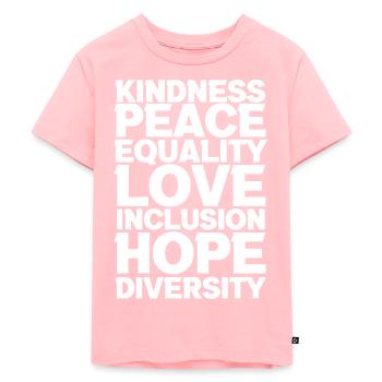 Soutenez l’inclusion de l’amour de la paix - T-shirt Premium bio Enfant - rose - Devant - AI Model Kid Female (0cm)