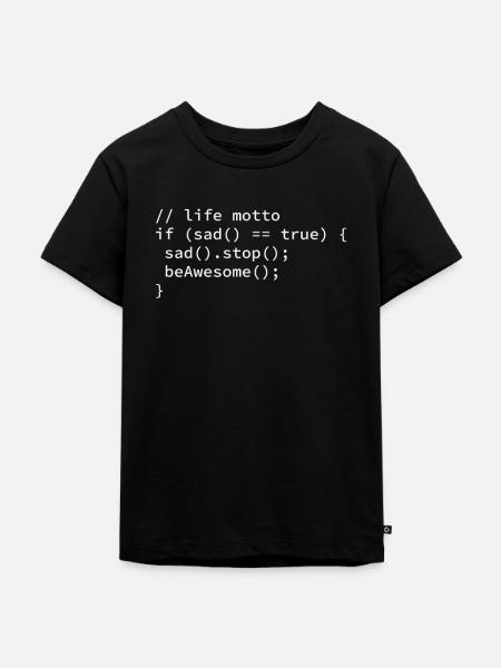 Lustiger Programmierer Lebensmotto - Kinder Premium Bio T-Shirt - Schwarz