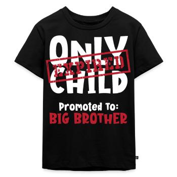 Eneste barn udløbet Forfremmet til: Storebror Bro - Premium økologisk T-shirt til børn - sort - Foran - Mikhail (115cm)