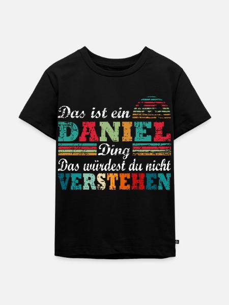 Name Daniel - Kinder Premium Bio T-Shirt - Schwarz