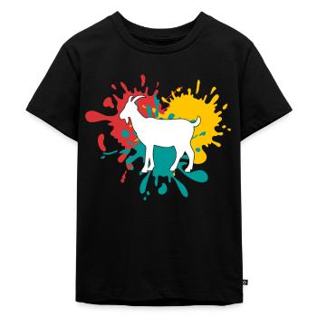 Ziege - Kinder Premium Bio T-Shirt - Schwarz - Vorne - Mikhail (115cm)