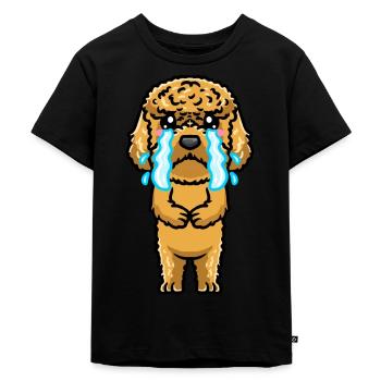 Kawaii Cockapoo Chien Triste Émoticône Pleurant - T-shirt Premium bio Enfant - noir - Devant - Mikhail (115cm)