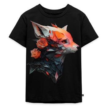 Fuchs Tierliebhaber Tierisch Tier Geschenkidee - Kinder Premium Bio T-Shirt - Schwarz - Vorne - Mikhail (115cm)