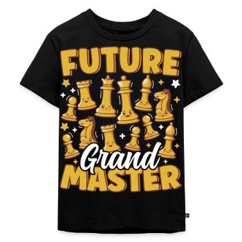 Zukünftiger Großmeister-Schachspieler Niedliche Schachfiguren - Kinder Premium Bio T-Shirt - Schwarz - Vorne - Mikhail (115cm)