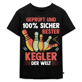 Kegel Kegler Kegelverein Kegeln - Kinder Premium Bio T-Shirt - Schwarz - Vorne - Mikhail (115cm)