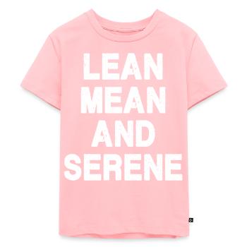 Schlank, gemein und gelassen - Kinder Premium Bio T-Shirt - Rosa - Vorne - AI Model Kid Female (0cm)