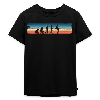 Retro Tennis Lover - Funny - Kids Premium Organic T-Shirt - black - Front - Mikhail (115cm)