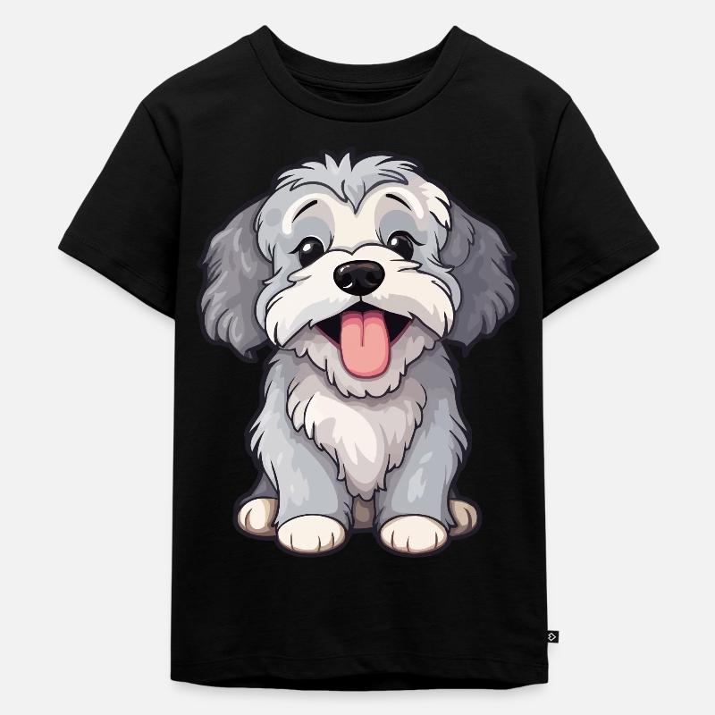 Petit chien câlin - T-shirt Premium bio Enfant - noir