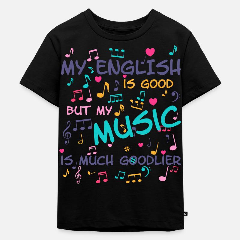 Lustiges Musik Spruch Shirt Englisch Geschenk - Kinder Premium Bio T-Shirt - Schwarz