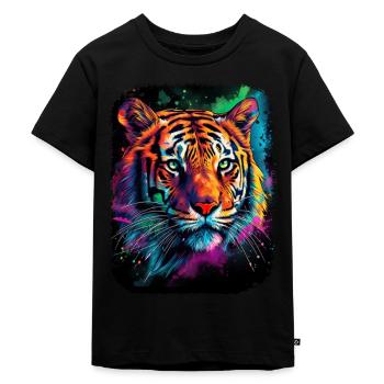 Tiger Design für einen Tiger Liebhaber - Kinder Premium Bio T-Shirt - Schwarz - Vorne - Mikhail (115cm)