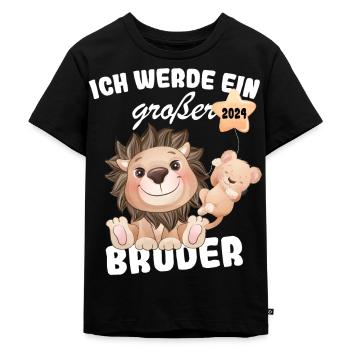 Ich Werde Großer Bruder 2024 - Kinder Premium Bio T-Shirt - Schwarz - Vorne - Mikhail (115cm)