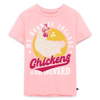 Hen House | My Hobbies Include Chickens - Kids Premium Organic T-Shirt - rose - Front - AI Model Kid Female (0cm)