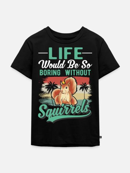 Eichhörnchen Geschenk Squirrel Grauhörnchen - Kinder Premium Bio T-Shirt - Schwarz