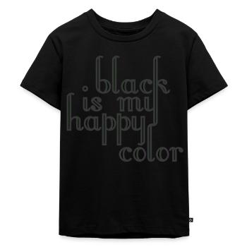 black is my happy color schwarz lieblingsfarbe - Kinder Premium Bio T-Shirt - Schwarz - Vorne - Mikhail (115cm)