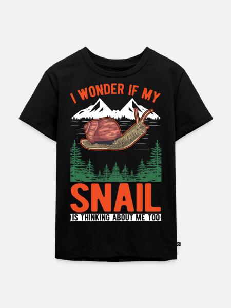 Schnecke Geschenk Weinbergschnecke - Kinder Premium Bio T-Shirt - Schwarz