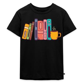Amateurs de livres rat de bibliothèque et fans de lecture - T-shirt Premium bio Enfant - noir - Devant - Mikhail (115cm)