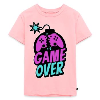 Game Over Controller Konsole Zocker Pro Gaming - Kinder Premium Bio T-Shirt - Rosa - Vorne - AI Model Kid Female (0cm)