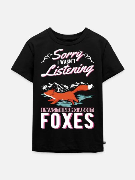 Fuchs Geschenk Rotfuchs - Kinder Premium Bio T-Shirt - Schwarz