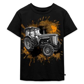 Traktor Landwirt Landwirtschaft - Kinder Premium Bio T-Shirt - Schwarz - Vorne - Mikhail (115cm)