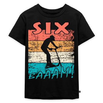 Scooter Stuntscooter 6. Geburtstag 6 - Kinder Premium Bio T-Shirt - Schwarz - Vorne - Mikhail (115cm)