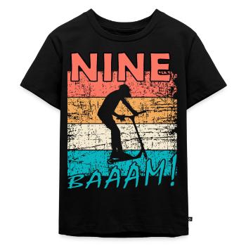 Scooter Stuntscooter 9. Geburtstag 9 - Kinder Premium Bio T-Shirt - Schwarz - Vorne - Mikhail (115cm)