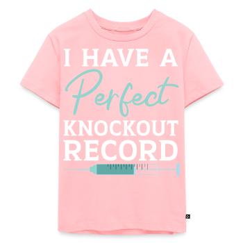 Ich habe einen perfekten Knockout-Rekord Anästhesi - Kinder Premium Bio T-Shirt - Rosa - Vorne - AI Model Kid Female (0cm)