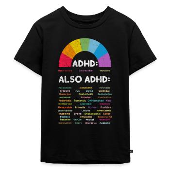 ADHS - Kinder Premium Bio T-Shirt - Schwarz - Vorne - Mikhail (115cm)