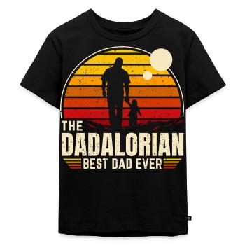 Der Dadalorianer Mando - Sonnenuntergang - Bester Vater! - Kinder Premium Bio T-Shirt - Schwarz - Vorne - Mikhail (115cm)