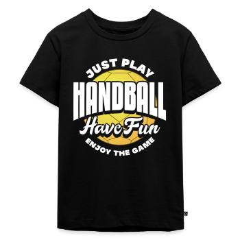 Handball - Kinder Premium Bio T-Shirt - Schwarz - Vorne - Mikhail (115cm)